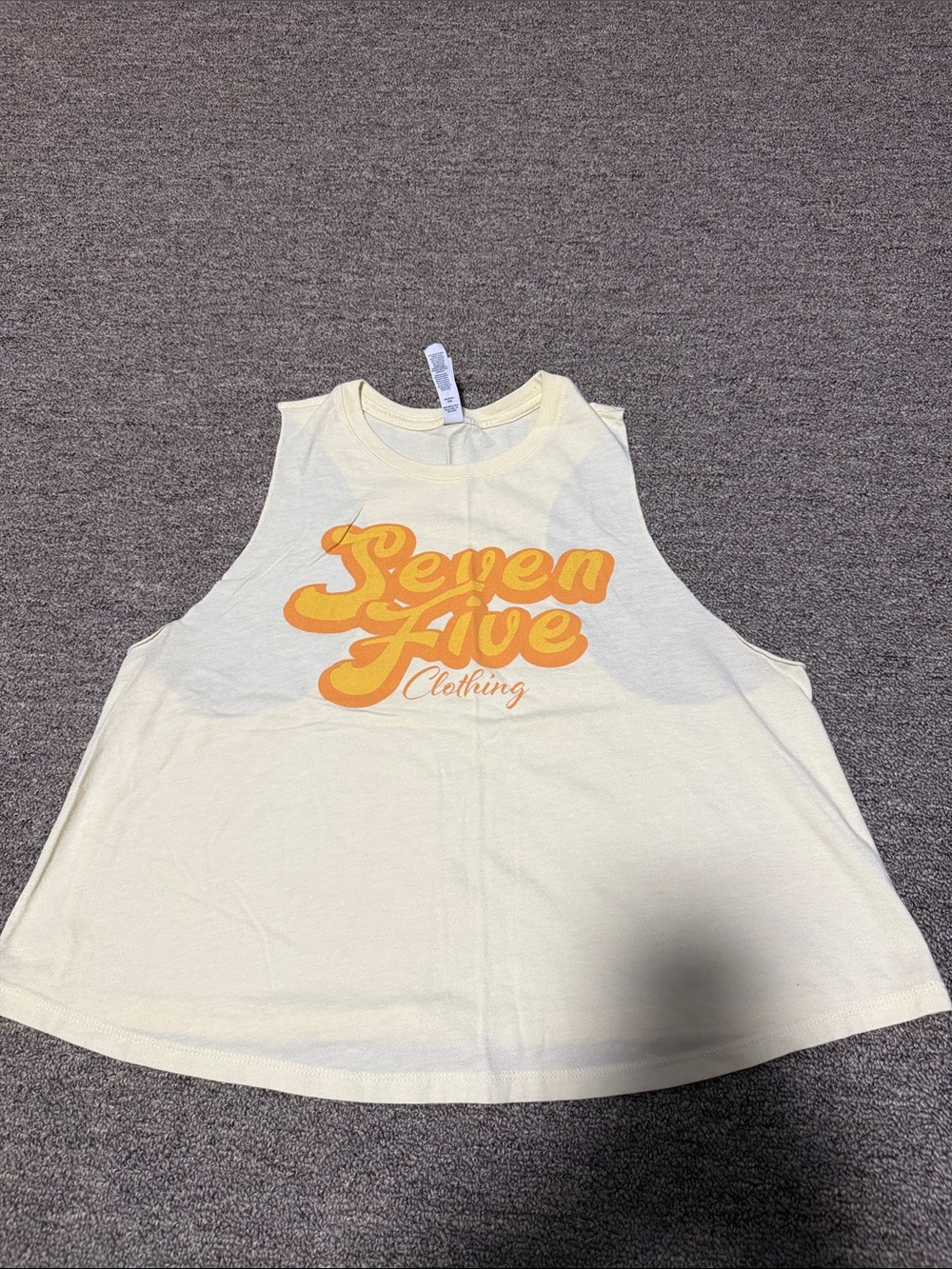 Cream Graphic Crop Tank